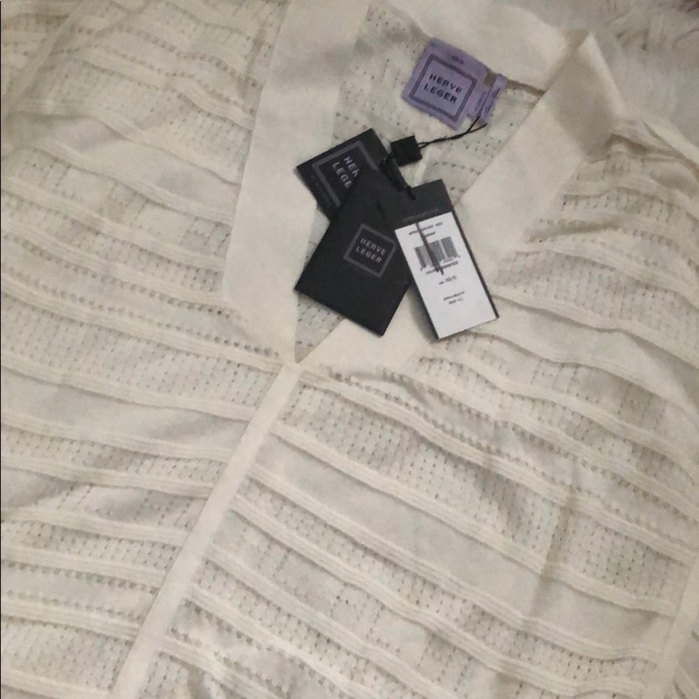 Herve Leger Marian Knit Cover-Up White/Ivory - Picture 4 of 5